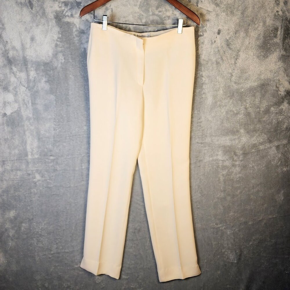 Christian Dior Paris Silk Trousers Womens US 6 FR 38 Made Italy 100% Silk VTG